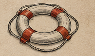 Engraving of a life ring