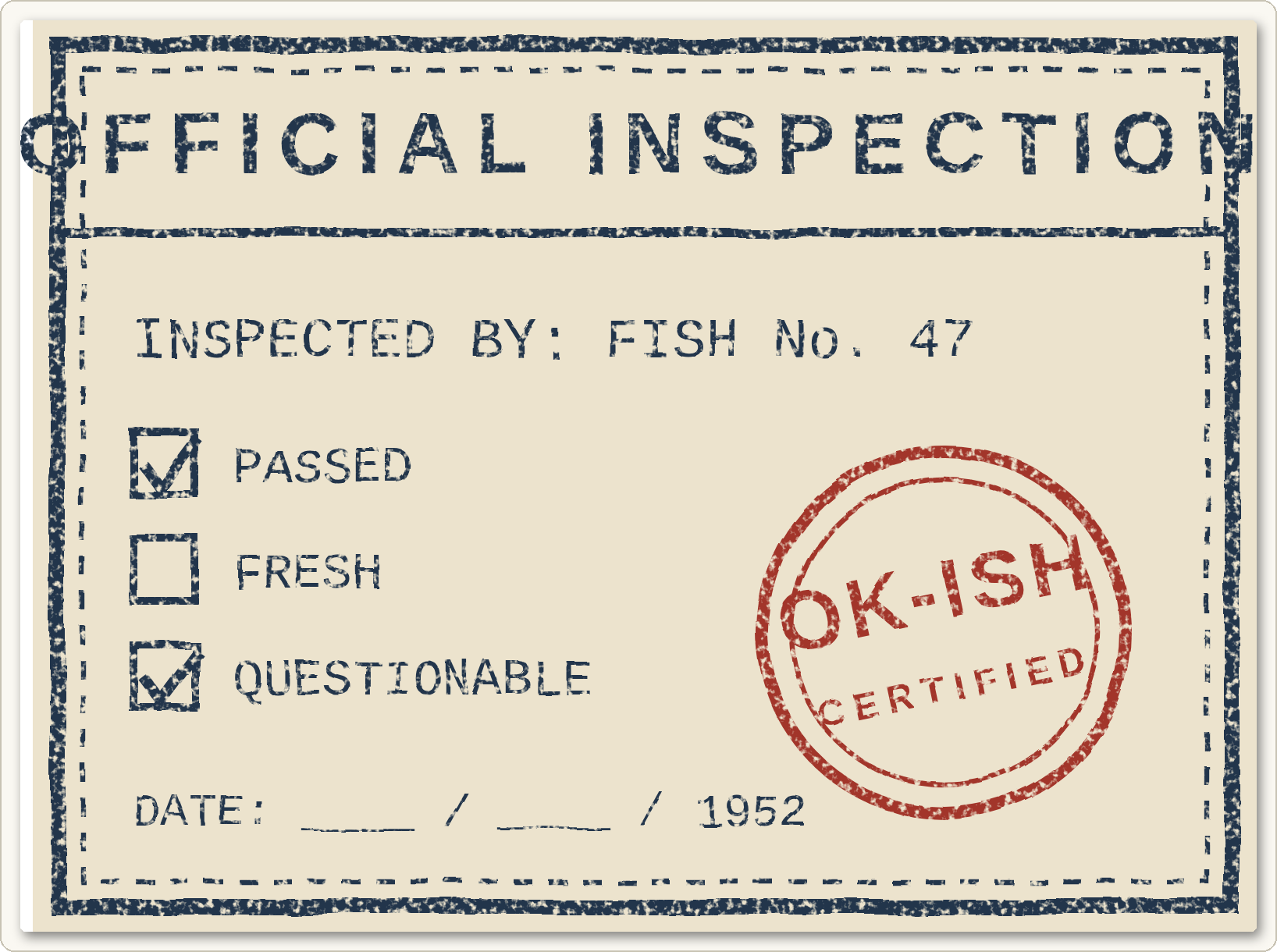 OFFICIAL INSPECTION — Fridge Magnet